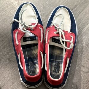 Sperry Navy and Red Boat Shoes